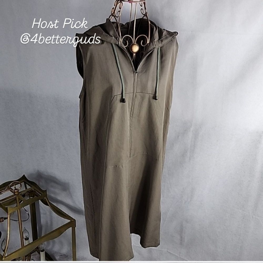 Sleeveless Rayon Blend Shift Dress Olive Green